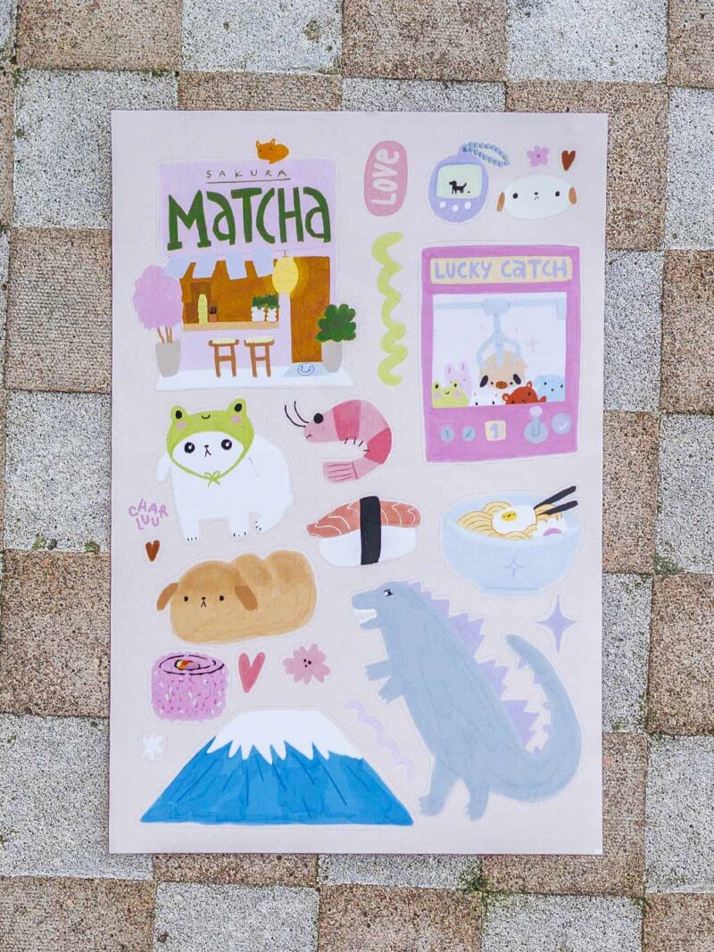 samolepkový arch / Japan