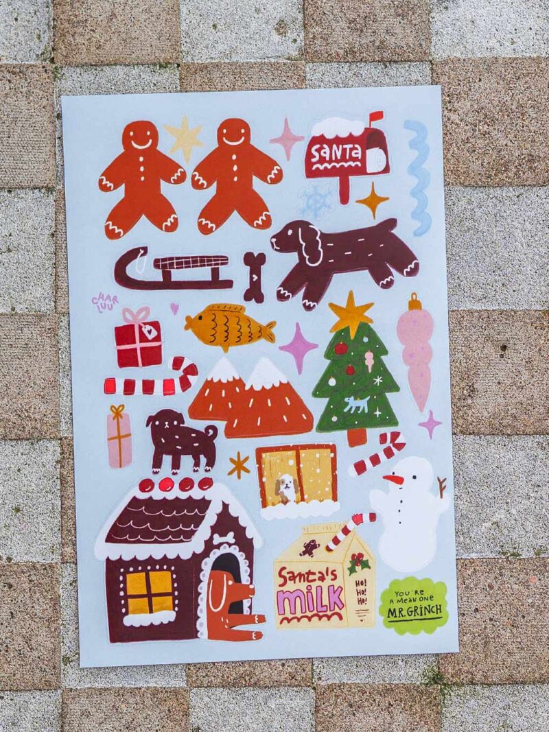 Vánoční samolepkový arch