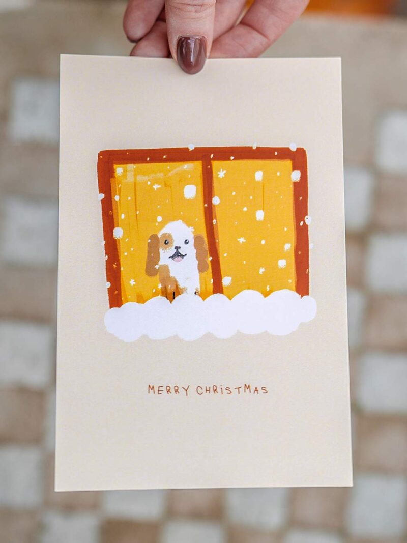 pohlednice / pejsek v okénku