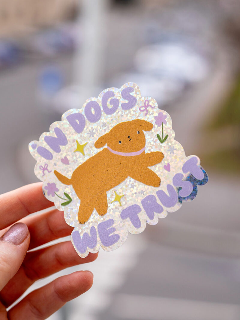 GLITTER samolepka / in dogs we trust